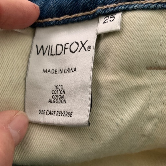 Wildfox NWT Baggy Worn Out Boyfriend Distressed Relaxed Fit Blue Denim Jeans 25 - Picture 11 of 16